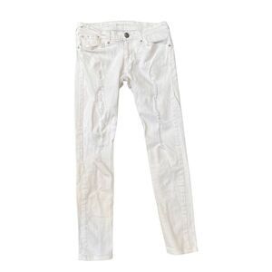 Levi’s boyfriend skinny fit distressed white stretch jeans size 27